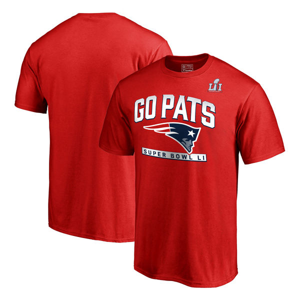 New England Patriots Pro Line by Fanatics Branded Super Bowl LI Bound Big & Tall Go T-Shirt - Red